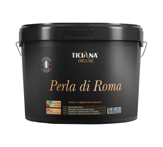 Акриловая эмаль Ticiana DeLuxe Perla di Roma с эффектом жемчуга, 0.9 л 4300002975 1