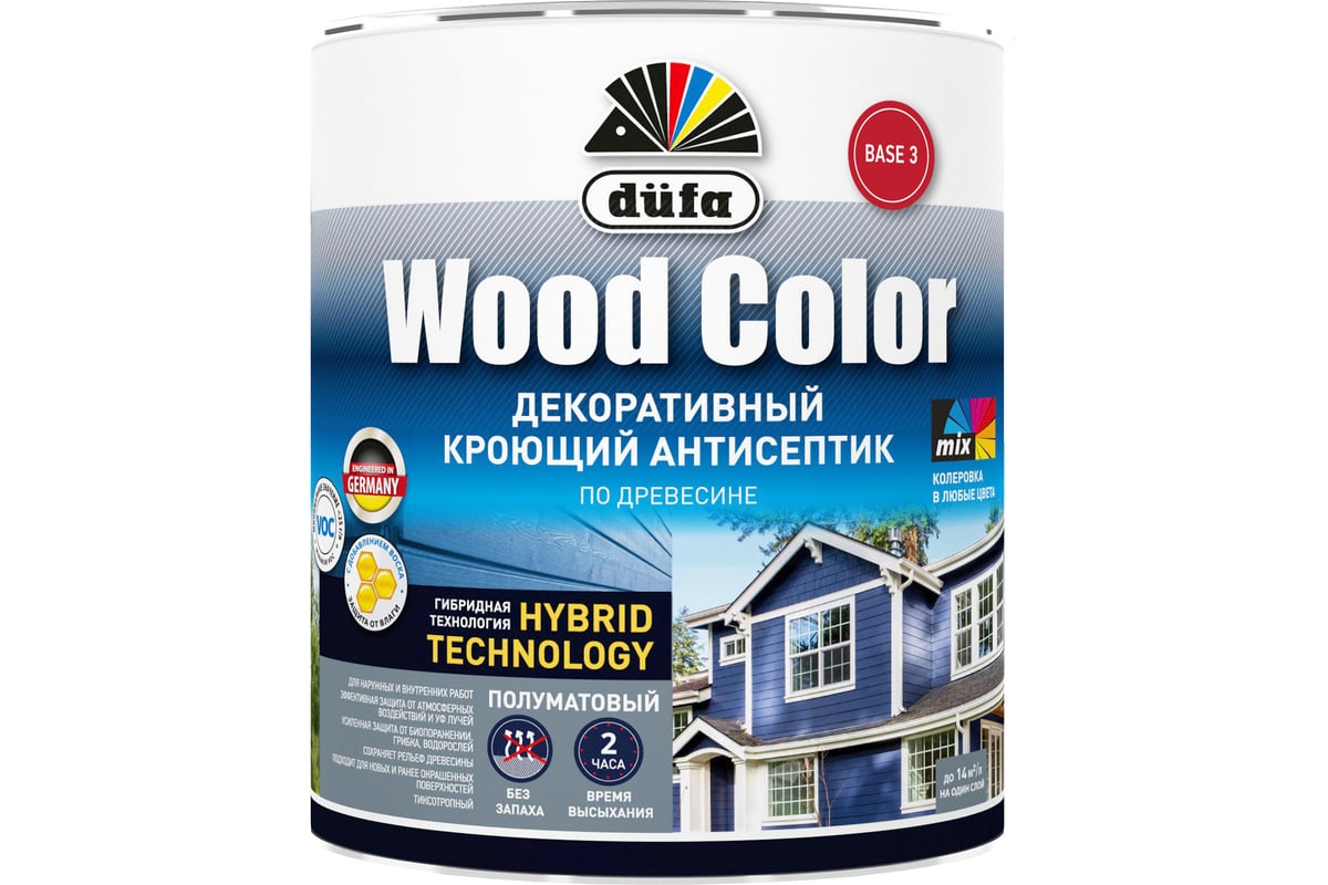 Кроющий антисептик Dufa WOOD COLOR база 3 0,81 л МП00-007351