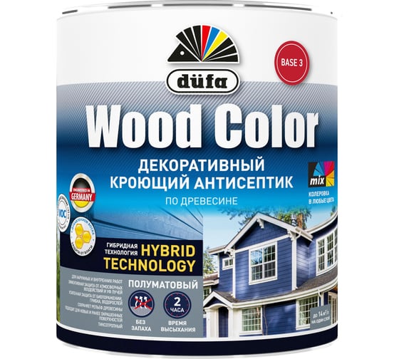 Кроющий антисептик Dufa WOOD COLOR база 3 0,81 л МП00-007351