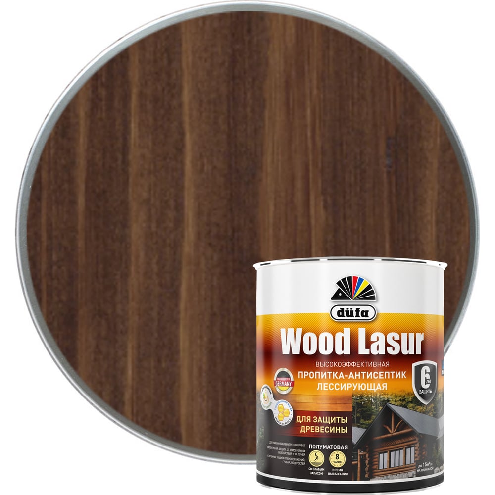 Пропитка Dufa WOOD LASUR орех 0,9 л МП00-008620 - выгодная цена, отзывы ...