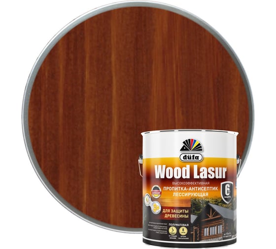 Пропитка Dufa WOOD LASUR махагон 2,5 л МП00-008618