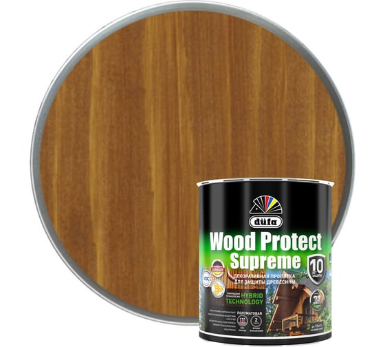 Пропитка Dufa WOOD PROTECT Supreme, тиковое дерево 0.75 л МП00-008528 1