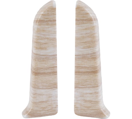 Торцевые заглушки для плинтуса IDEAL Классик 70 мм, 267 клен белый К-П70-Тп-Ф1 267 КЛН БЕЛ