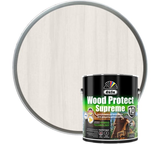 Пропитка Dufa WOOD PROTECT Supreme, белая 2,5 л МП00-008385