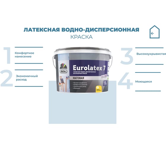 ВД краска Dufa EUROLATEX 7, база 3 10 л МП00-008180
