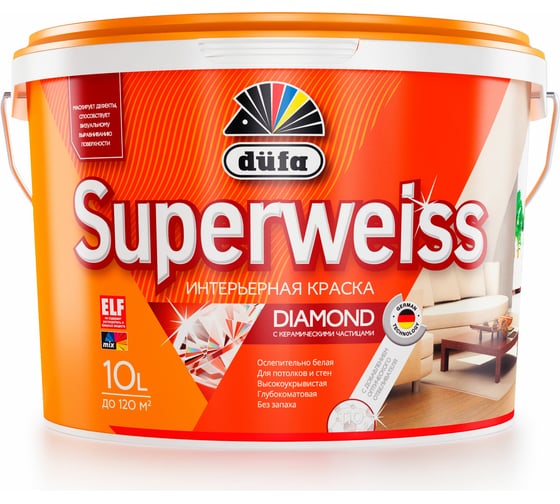 ВД краска Dufa SUPERWEISS RD4 10 л Н0000000397