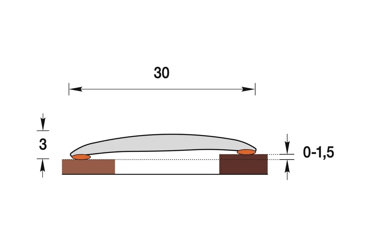 Порог IDEAL Изи 30 мм, 1.6 м, 351 каштан, 1 шт. ПИ30-1,6 351 КШТ - выгодная  цена, отзывы, характеристики, фото - купить в Москве и РФ