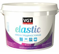 Фасадная трещиностойкая резиновая краска VGT белая 6 кг 11607697