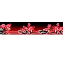 Универсальная самоклеящаяся пленка Декор Трейдинг Красные орхидеи на камнях 41 3000*600 глянец