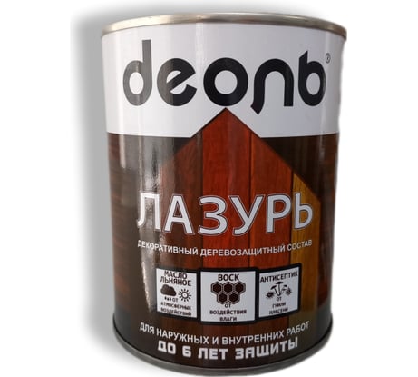 Лазурь декоративный деревозащитный состав Деоль сосна полуглянцевый 00030452