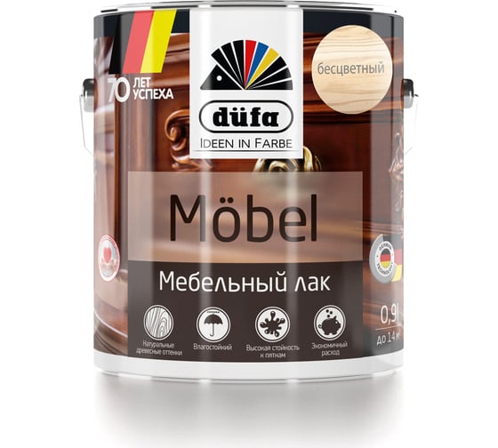 Лак Dufa MOBEL мебельный бесцветный 900 мл МП00-005495