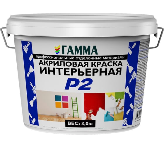 Интерьерная акриловая краска ГАММА 3 кг 233940