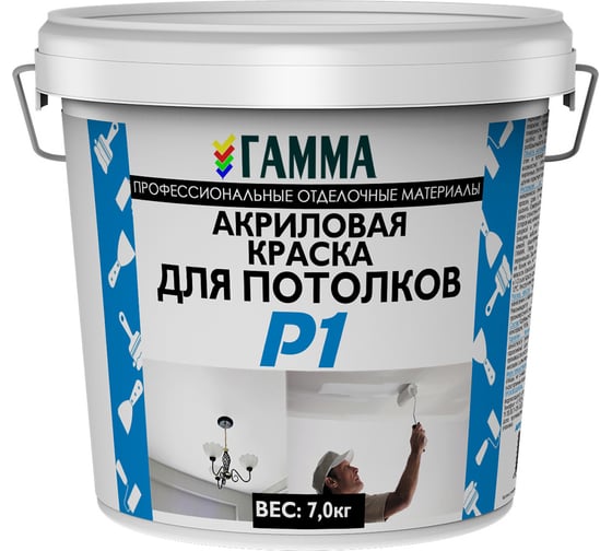 Акриловая краска ГАММА для потолков, 7 кг 233936 1