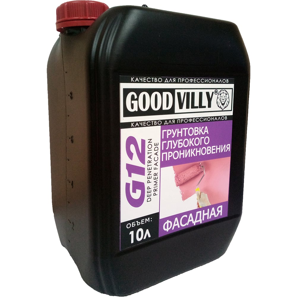 Фасадная грунтовка ГАММА Good Villy G12 глубокого проникновения, 10 кг ...