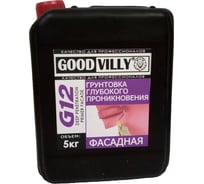Фасадная грунтовка ГАММА Good Villy G12 глубокого проникновения, 5 кг 233878