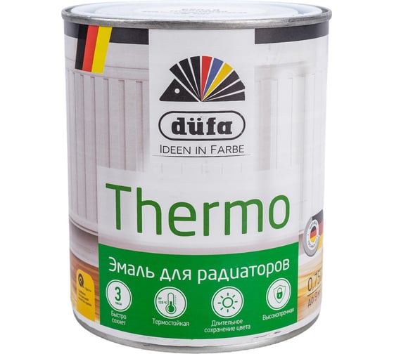 Эмаль Dufa THERMO для отопительных приборов белая 750 мл Н0000002554 - выгодная цена, отзывы, характеристики, фото - купить в Москве и РФ