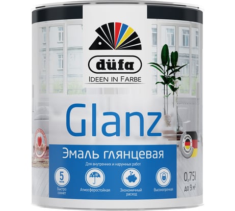 Эмаль глянцевая белая Dufa GLANZ 750 мл Н0000002485