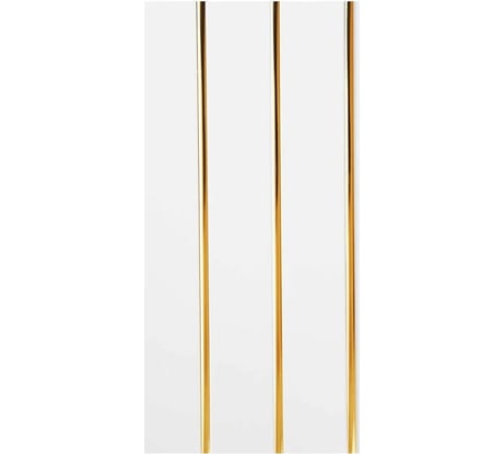 Панель ПВХ Центурион 0,24x3 м Софитто 3 полосы золото лак выпуклая 10 шт. 58245