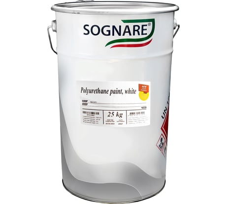 Полиуретановая эмаль SOGNARE 875 глосс 25 белая 25 кг PB25.875