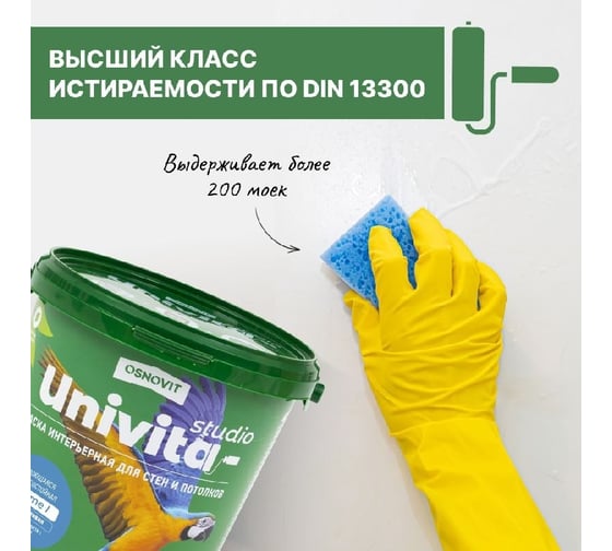 Интерьерная краска Основит Univita Studio Prime I САс991 ПМ20. База А, 2.7 л 90017
