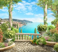 Фотообои DIVINO Балкон в зелени, 300x270 см T-020