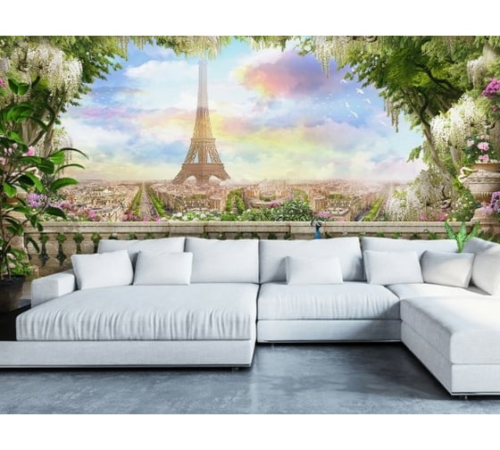 Фотообои DIVINO Балкон с видом на Париж, 400x270 см T-024