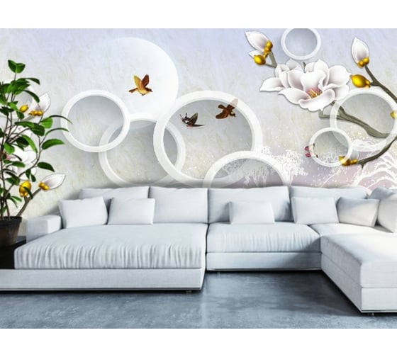 Фотообои DIVINO Ветви с прекрасными цветами, 400x270 см T-051