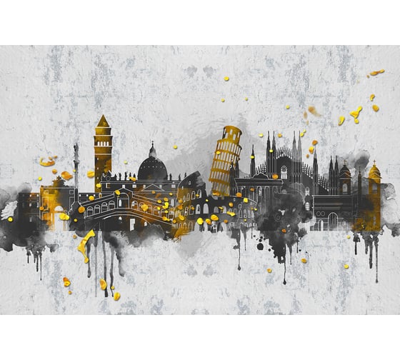 Фотообои DIVINO Достопримечательности гранж, 400x270 см T-090 1