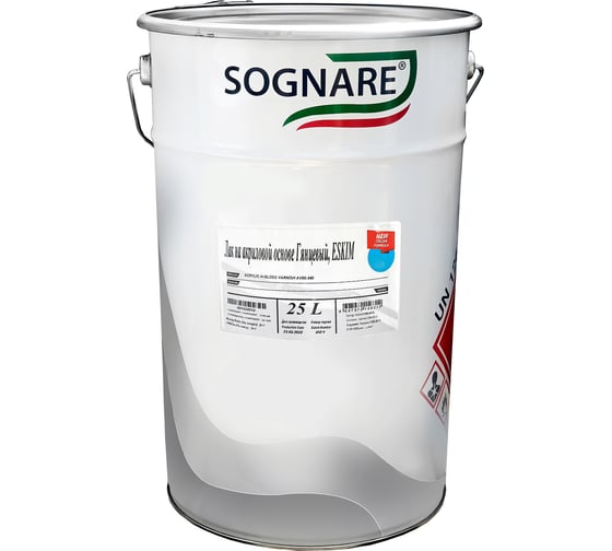 Акриловый лак SOGNARE 440 высокоглянцевый 25 л AV00.440
