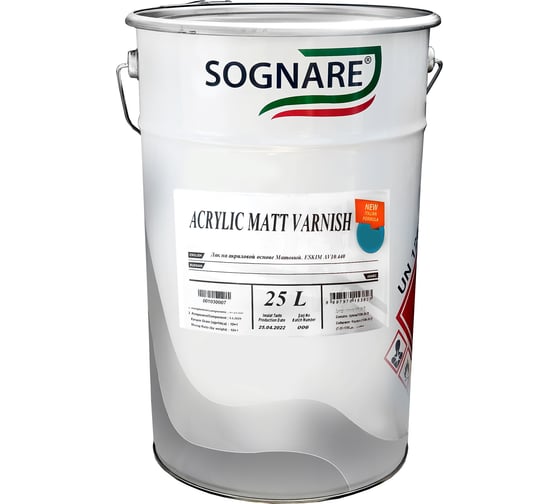 Акриловый лак SOGNARE 440 матовый глосс 10 25 л AV10.440
