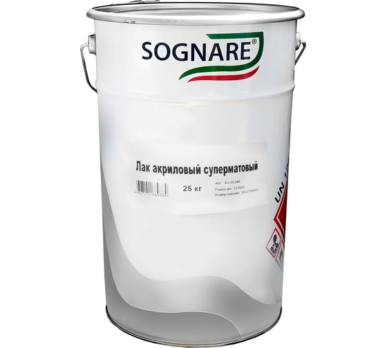 Лак 440 акриловый суперматовый (25 кг) SOGNARE AV05.440