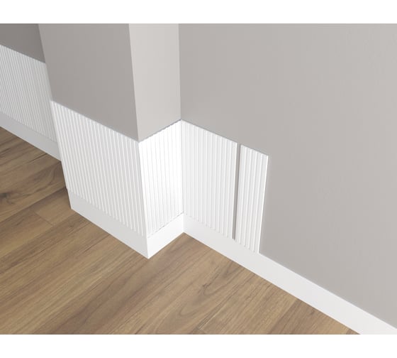 Панель стеновая "Грани" ударопрочная, влагостойкая, под покраску Decor-Dizayn 150x10x3000 мм DD904 (3m)