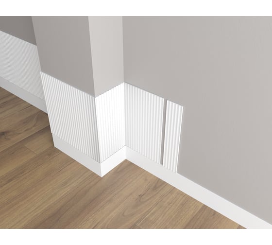 Панель стеновая "Грани" ударопрочная, влагостойкая, под покраску Decor-Dizayn 130x10x3000 мм DD902 (3m)