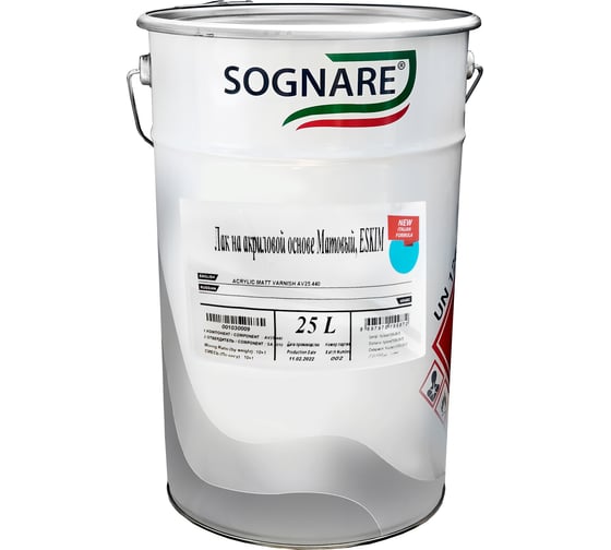 Акриловый лак SOGNARE 440 матовый глосс 25 25 л AV25.440