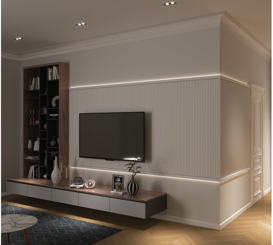 Панель стеновая ударопрочная, влагостойкая Decor-Dizayn "Грани" под покраску 240x10x2000 мм DD911