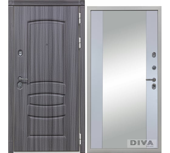 Дверь DIVA 42 Зеркало 2050x960 мм Правая Сандал серый - Д15 Силк Маус УТ-00075404 1