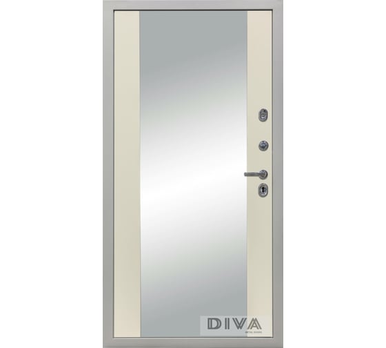 Дверь DIVA 42 Зеркало 2050x860 мм Правая Сандал серый - Д15 Софт Шампань УТ-00075409
