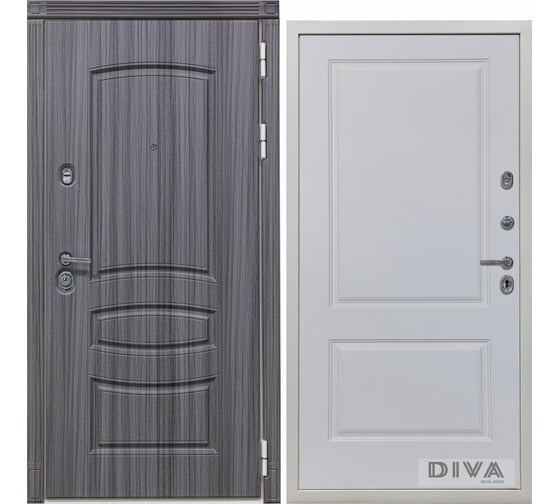 Дверь DIVA 42 2050x860 мм Правая Сандал серый - Д7 Белый Софт УТ-00071973 1