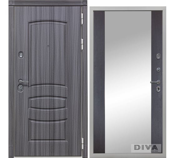 Дверь DIVA 42 Зеркало 2050x960 мм Правая Сандал серый - Д15 Венге УТ-00075416