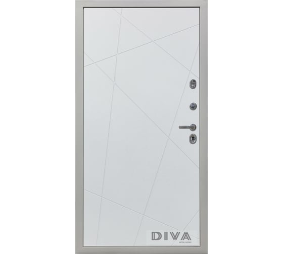 Дверь DIVA 42 2050x860 мм Правая Сандал серый - Д11 Белый Софт УТ-00075311