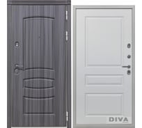 Дверь DIVA 42 2050x960 мм Правая Сандал серый - Д13 Белый Софт УТ-00072658