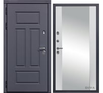 Дверь DIVA 47 2050x860 мм Зеркало Левая Ясень графит - Д15 Белый Софт УТ-00075251