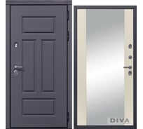 Дверь DIVA 47 2050x860 мм Зеркало Правая Ясень графит - Д15 Софт Шампань УТ-00075266