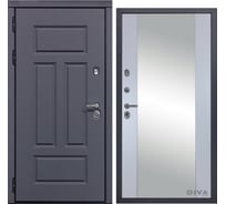 Дверь DIVA 47 2050x860 мм Зеркало Левая Ясень графит - Д15 Силк Маус УТ-00073728