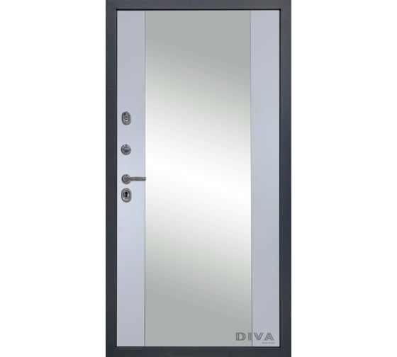 Дверь DIVA 47 2050x860 мм Зеркало Левая Ясень графит - Д15 Силк Маус УТ-00073728