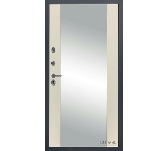 Дверь DIVA 47 2050x860 мм Зеркало Левая Ясень графит - Д15 Софт Шампань УТ-00075265