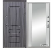 Дверь DIVA 42 Зеркало 2050x960 мм Правая Сандал серый - Д15 Белый Софт УТ-00073699