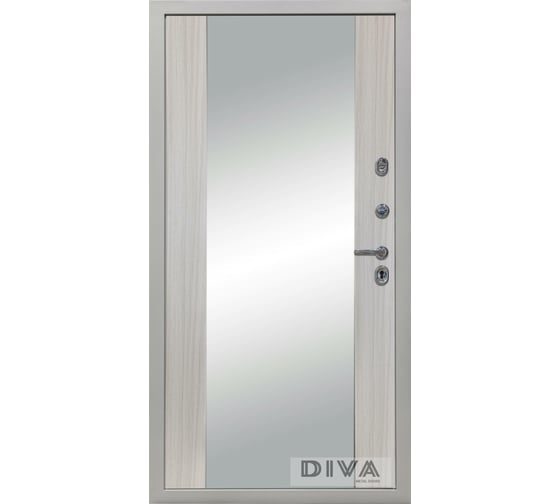 Дверь DIVA 42 Зеркало 2050x860 мм Правая Сандал серый - Д15 Сандал белый УТ-00075402