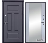 Дверь DIVA 47 2050x960 мм Зеркало Правая Ясень графит - Д15 Силк Маус УТ-00075259
