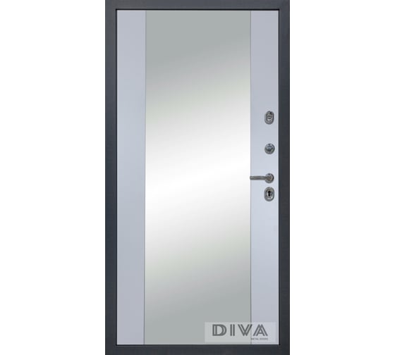 Дверь DIVA 47 2050x960 мм Зеркало Правая Ясень графит - Д15 Силк Маус УТ-00075259